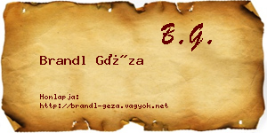 Brandl Géza névjegykártya