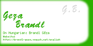 geza brandl business card